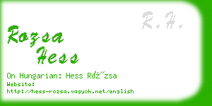 rozsa hess business card